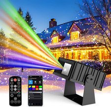 7-Color Outdoor Star Laser Projector with Remote - 8 Holiday Effects