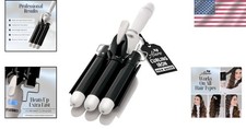 Three Barrel Curling Iron Wand Hair Waver with LCD Temperature Display - 1 In...