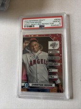 2024 Bowman Draft Christian Moore Draft Night Red Refractor 1/5 PSA 10