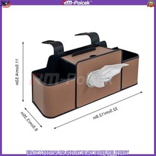 Multifunctional Leather Car Seat Back Hanging Storage Organizer w/ 2 Cup Holders