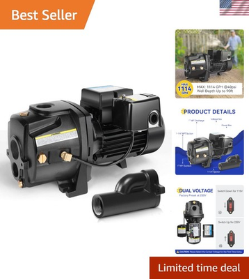 #ad High Performance Convertible Well Pump with Automatic Pressure Switch 18 GPM $226.06