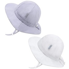 UPF 50 Baby Girls Wide Brim Sun Protection Beach Bucket Hat Adjustable Cute