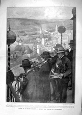 Original Old Antique Print 1906 Music Band Belfry Gallery Rothenburg Ratthaus