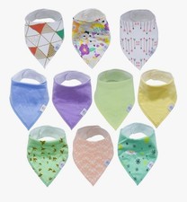 AOZ GMP Absorbent and Soft Baby Bandana Drool Bibs Unisex Set of 10