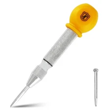 MulWark 5" Spring-Loaded Automatic Steel Center 5-inch center punch, Orange 