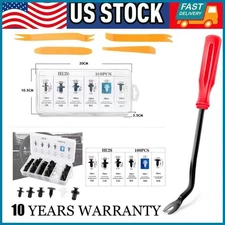 Plastic Rivets Clips Fastener Fender Bumper Push Pin 104Pcs +Free Remover Tool