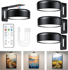 3 Stück Bilderleuchte Kabellos mit Fernbedienung Magnetische Bildbeleuchtung Kab