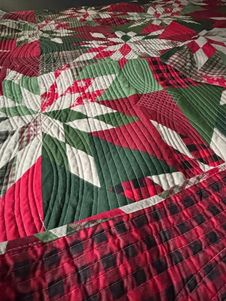 NUEVO Juego de cama edredón reversible a cuadros Buffalo DOBLE colcha Navidad Lodge + farsa Foto 3 de 4