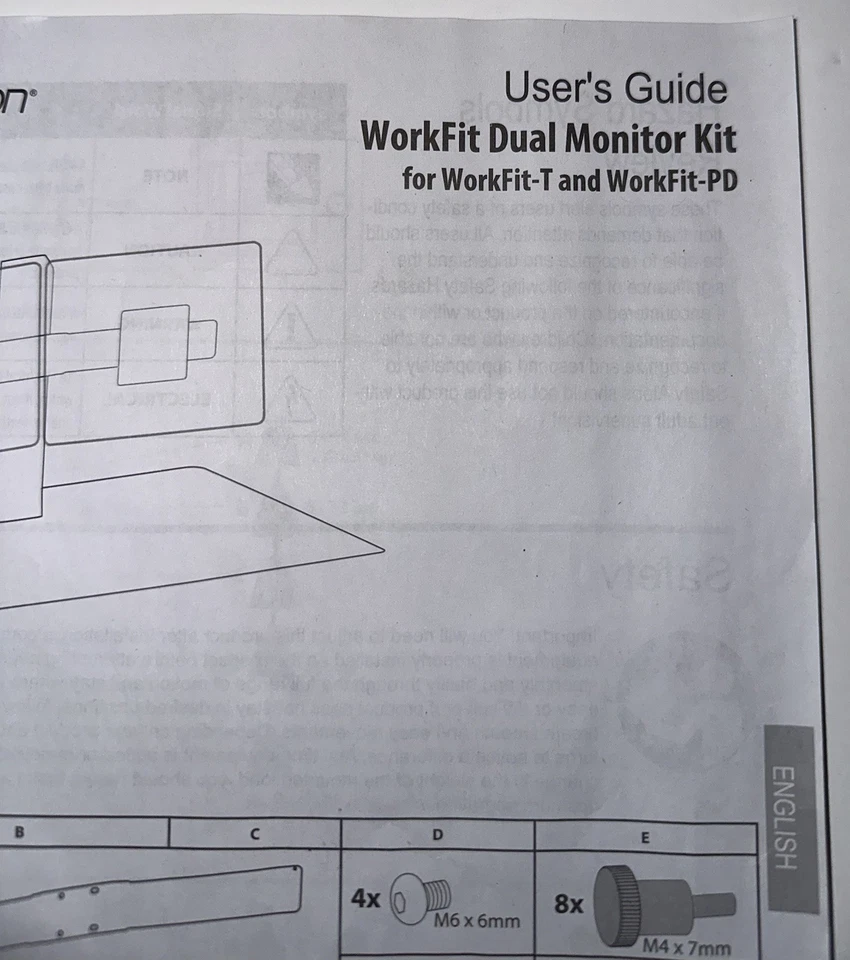 Ergotron WorkFit Dual Monitor Kit Black New Open Box - Image 4 of 4