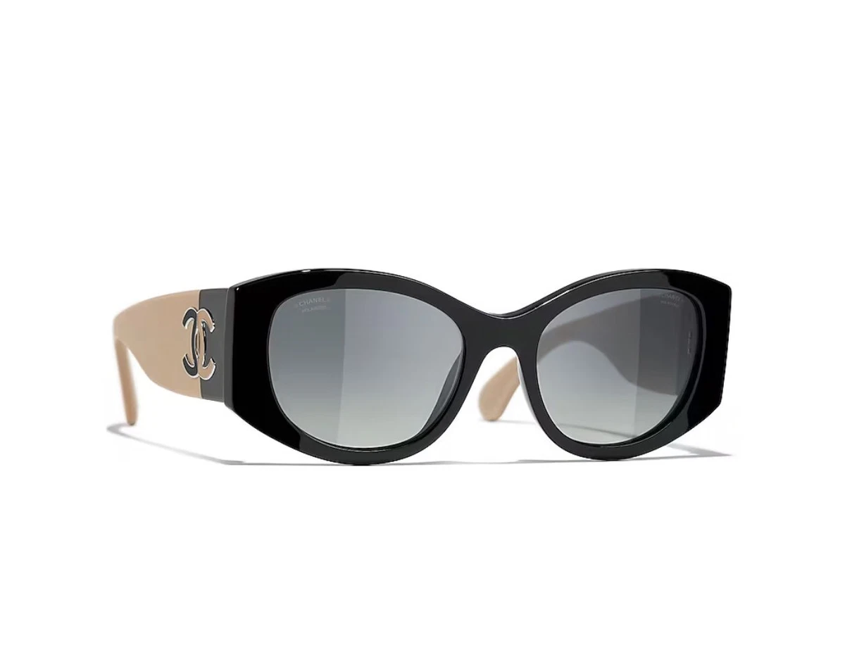 CHANEL Gray Oval Sunglasses for Women for sale | eBay
