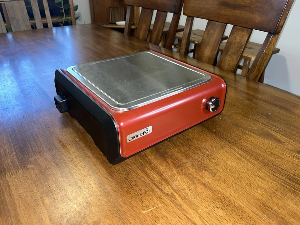 RARE CROCK-POT Hook Up WARMING TRAY HOT PLATE Connectable, RED Model SCCPMD4-R - Image 2 of 4