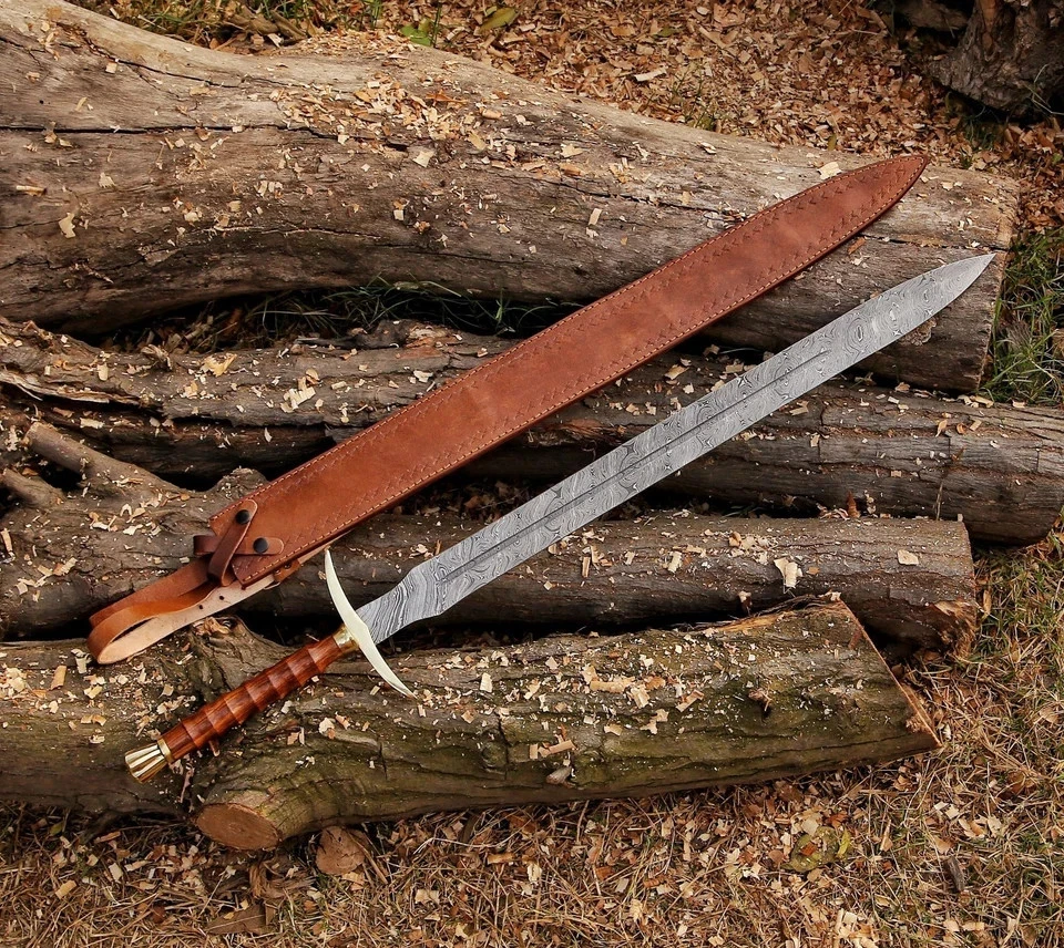 Custom Handmade Damascus Steel Blade Battle Ready Viking Sword Best For Gift