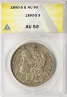 1890-S $1 Morgan Dollar ANACS AU50