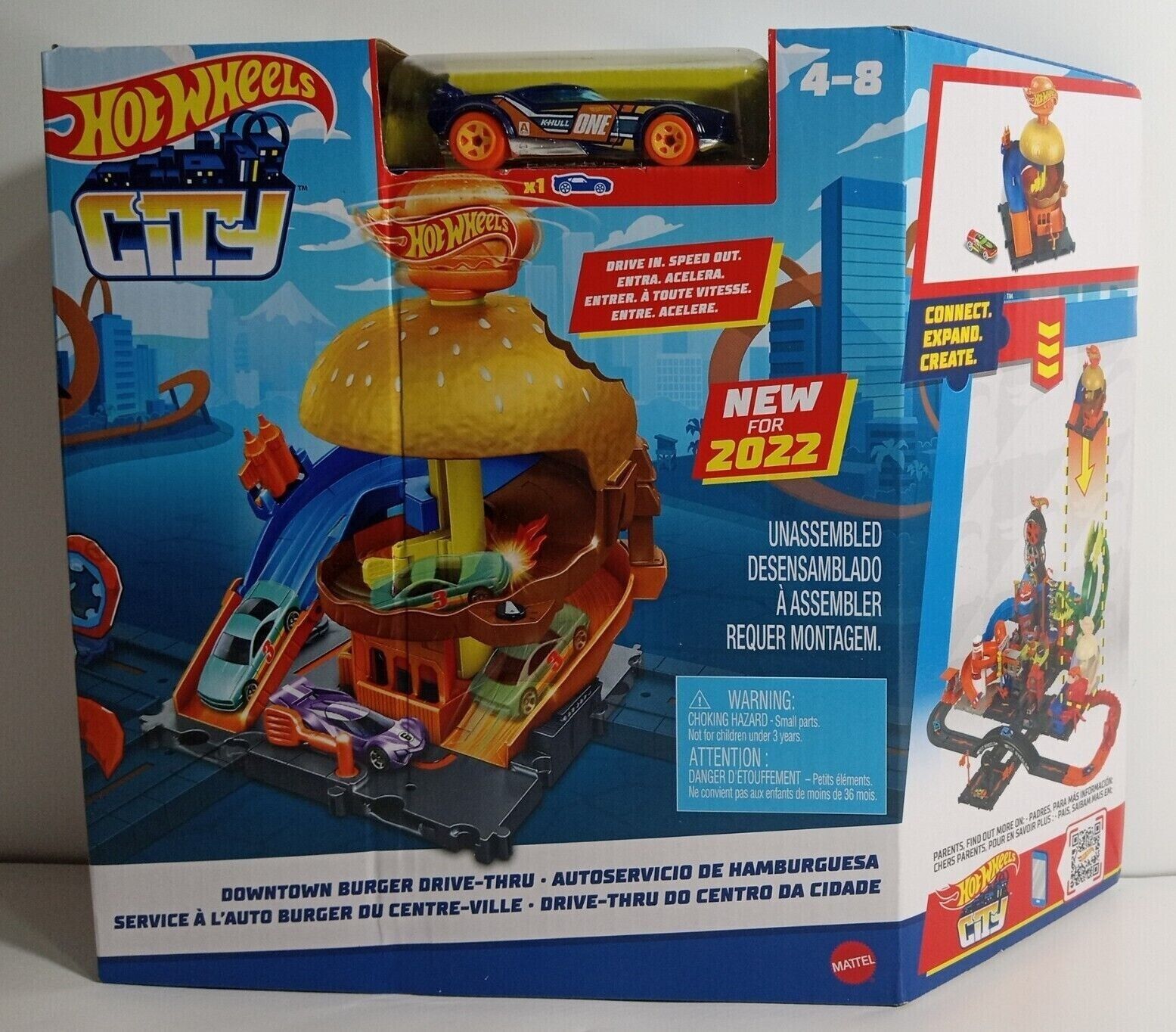 Hot Wheels City Burger Drive-Thru Playset with 1 Diecast Vehicle Free  Shipping!