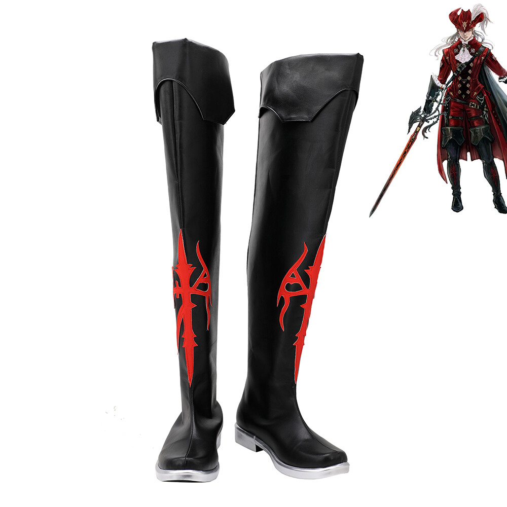 Final Fantasy XIV/FF 14 Red Mage Shoes Cosplay Men Boots