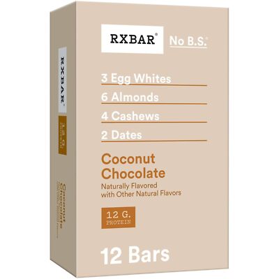 RXBAR Coconut Chocolate Protein Bars 12 Count Gluten Free Snack 12g Protein