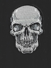NEW 2 3/8 x 3 3/8" Skull Biker IRON ON PATCH FREE SHIPPING