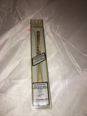 NOS Vintage Vogue strap GOLD TONE WATCH BAND LC-40Y Gate Hook Ends Regular Purp1