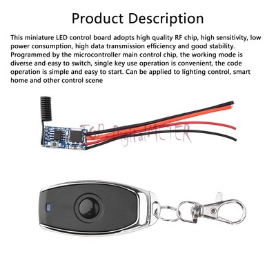 DC5-12V Universal Wireless Switch Remote Control Switch Mini LED Lamp Controller