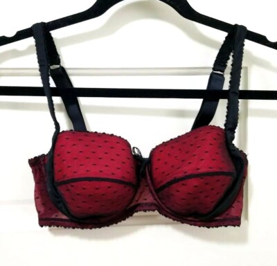 32D SEXY BURLESQUE GOTHIC STEAMPUNK DITA Von Teese VON FOLLIES Bra RED Black