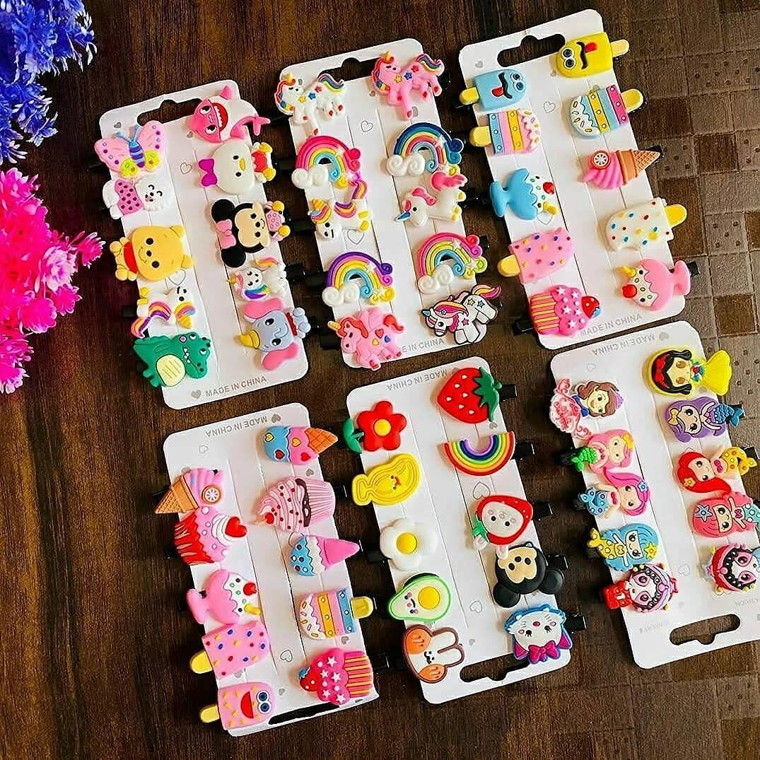 10x Hair Clips Cartoon Mix Design Baby Hairpin Kids Crocodile