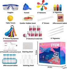 Science Kit with 180+ Science Lab Experiments,Diy STEM Educational Learning S...