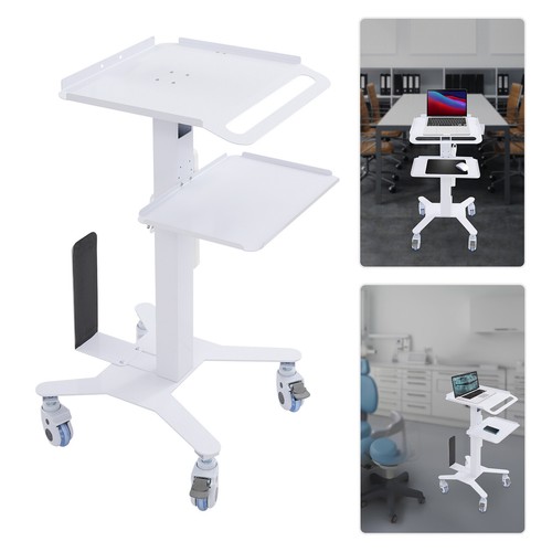 Adjustable Rolling Computer Cart, Mobile Standing Workstation, Mobile Cart
