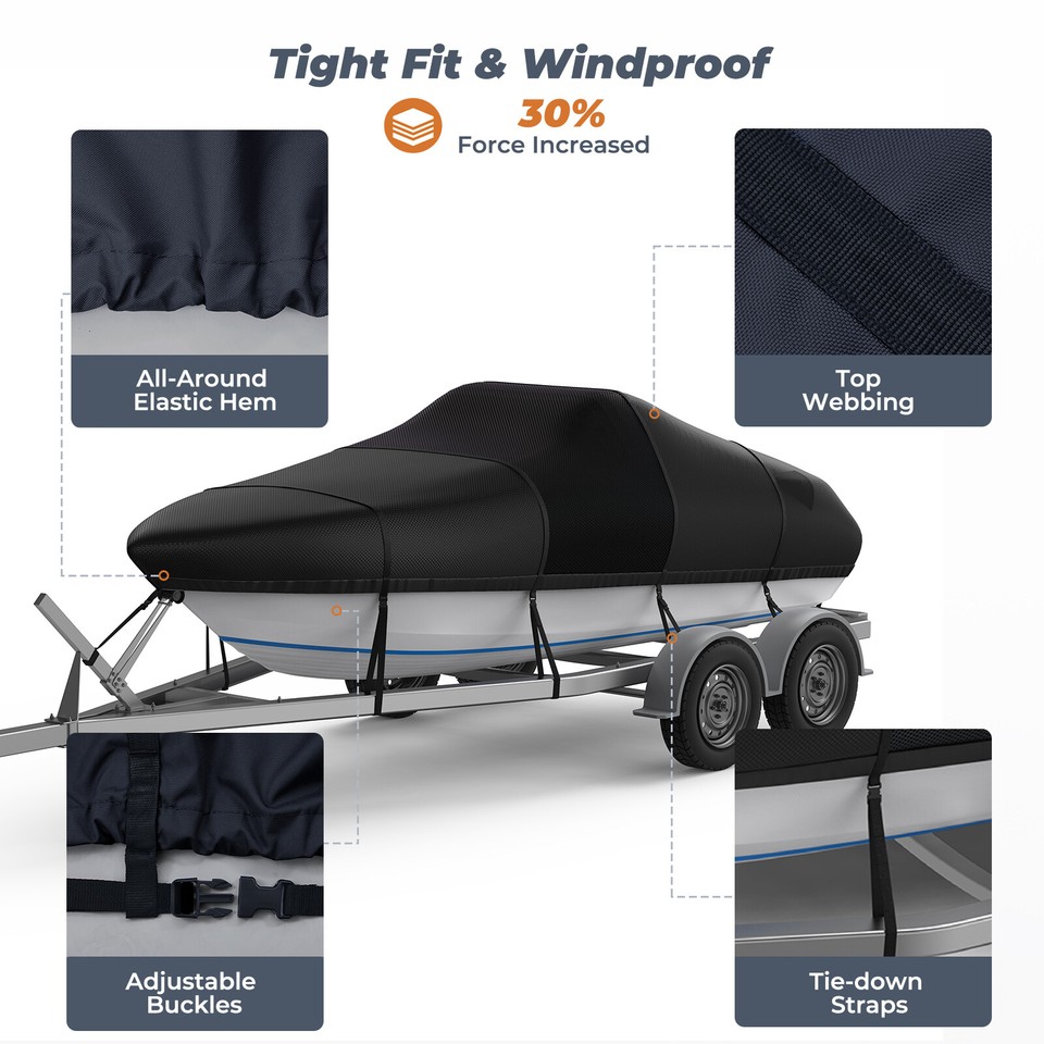 Pontoon Boat Covers Wave One Marine Boat Cover Support Poles - Adjustable Aluminum System With Straps For Pontoon & Bowrider Boat Cover Poles - Foto 3