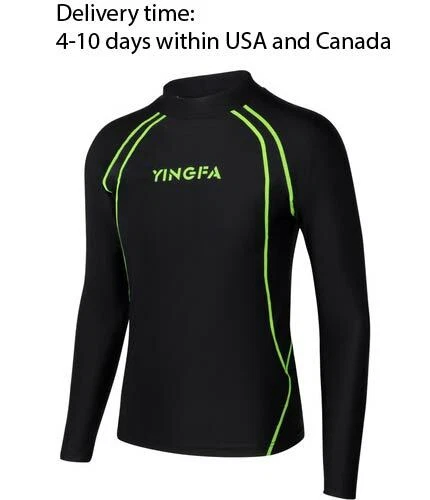 Men's swim long sleeve swim shirt Rash guard surf top for men Yingfa Y2039 - Изображение 2 из 4