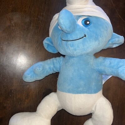 Smurf Plush, CLUMSY, Build a Bear, Blue & white Stuffed Animal Toy 18 
