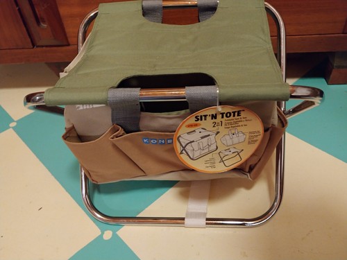 My Estate Sale! Sit-N-Tote 2 In 1 Foldable Seat & Tote~ Tool Bag, Gardening, ++
