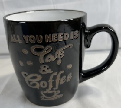 Royal Norfolk "All You Need Love Coffee" Coffee Cup Mug Gray 14 oz | eBay