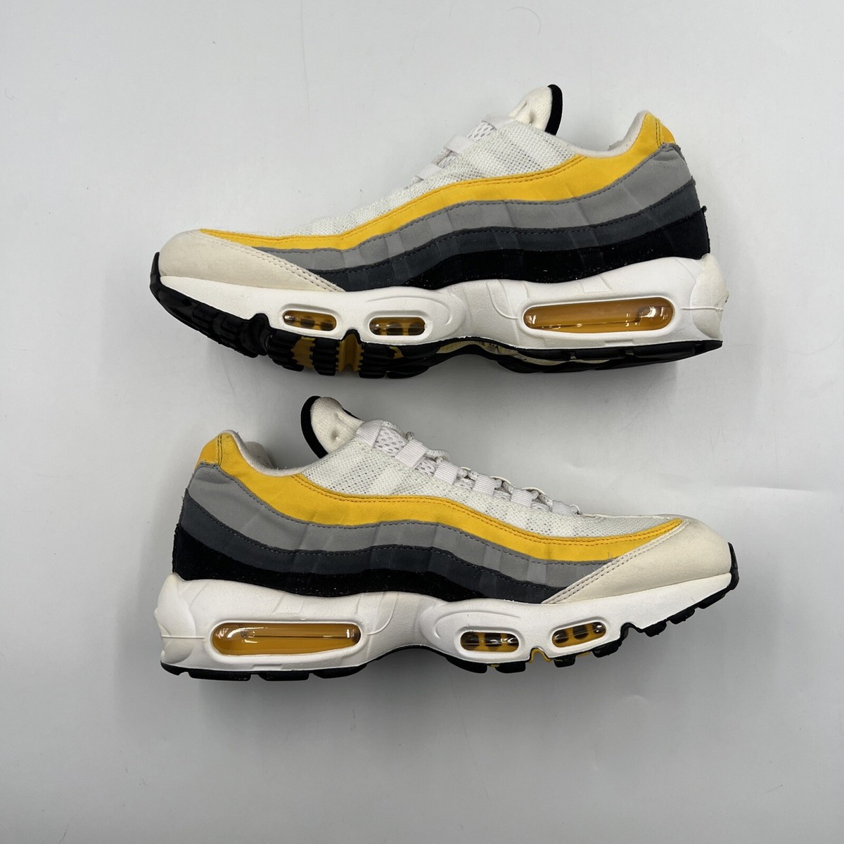 Nike Men's Air Max 95 Running White Amarillo Dark Grey Size 10.5