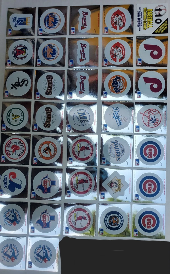 Lote 36 pegatinas holograma plata Fleer Ultra de colección Grandes Ligas de béisbol MLB Foto 2 de 4
