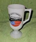 Vintage Opryland Nashville Logo Milk Glass Footed Pedestal Cup Tennessee Music