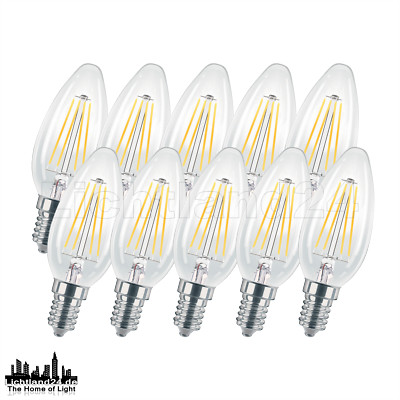 10er Pack E14 LED Filament Kerze C35 - 2W (= 25W) 2700K warmweiß Lampe Glühbirne
