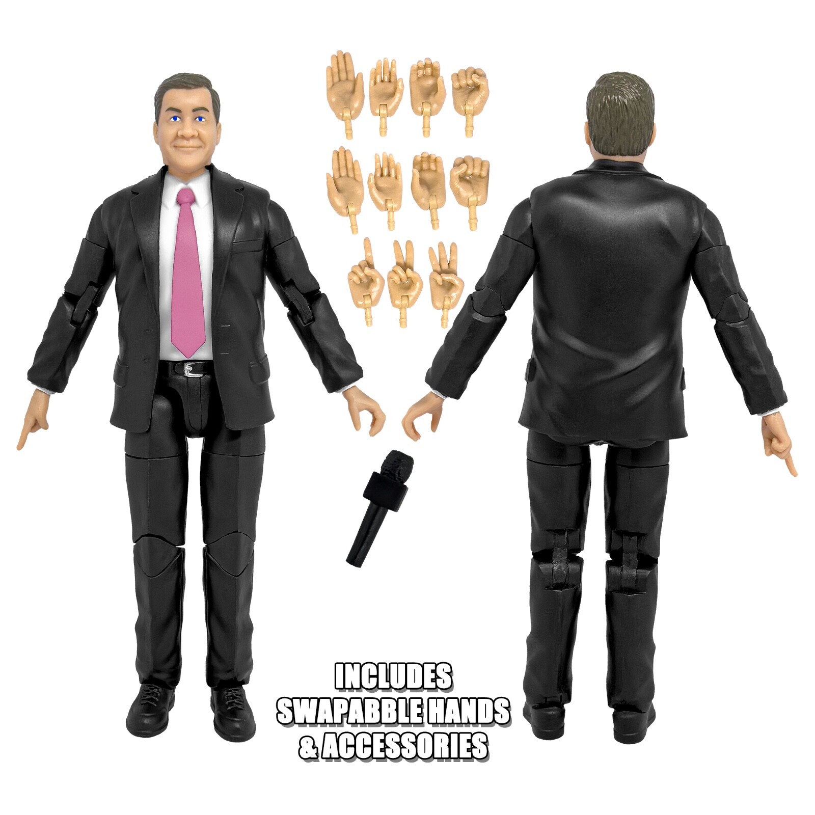 Ultimate Talking Wrestling Ring Announcer Figure for WWE & AEW Action Figures