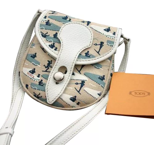 New TODS Micheal Roberts Canvas Mini Crossbody Messenger Bag w