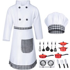 Chef Costume for Boys Girls Kitchen Cooking Party Cosplay 11-12 Years Black