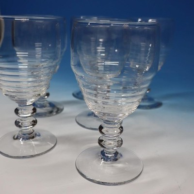 Bryce Crystal - Wafer Stem - Art Deco Georgian Water Goblets Glasses - 6 inches