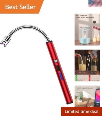 Sleek Rechargeable Candle Lighter with 360° Flexible Neck & Battery Indicator