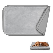 Waterproof Dog Bed Cover Machine Washable Fluffy Replacement 42 Inch Gray