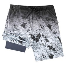 Mens Swim Trunks with Compression Liner, 7 Inch Inseam Stretch Quick Dry Swim...