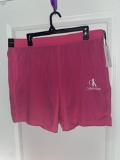 NEW Calvin Klein Shorts Men's Swimwear Infinite Stretch Stacked Logo Pink XL