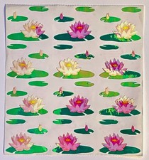 Vintage Mrs. Grossman's Stickers RARE Opal Water Lilies Lily Pads Uncut Sheet