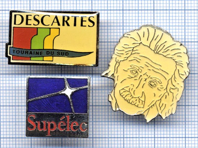 Konvolut Pins Schulen und berühmte Männer Supélec Albert EINSTEIN Physiker DESCARTES