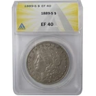 1889 S Morgan Silver Dollar EF 40 ANACS $1 Coin Collectible SKU:I24965