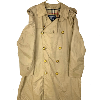 Vintage Burberry Prorsum Trench Coat Jacket Size Medium Brown Button Up 