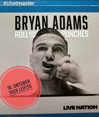 2 Tickets Bryan Adams Front Of Stage 10. Oktober Leipzig