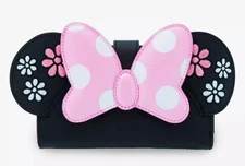 Loungefly Disney Minnie Mouse Floral Rock The Dots Flap Wallet